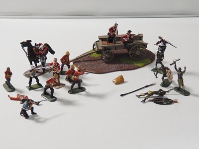 Lot 129 - A group of unboxed diecast Zulu War figures by...