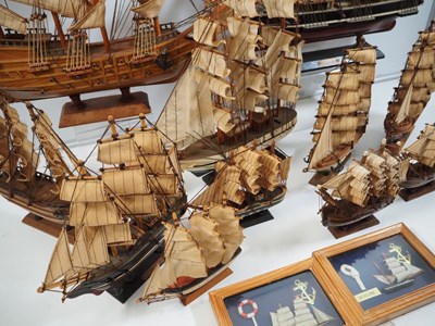 Lot 219 - A large flotilla of model ships together with...