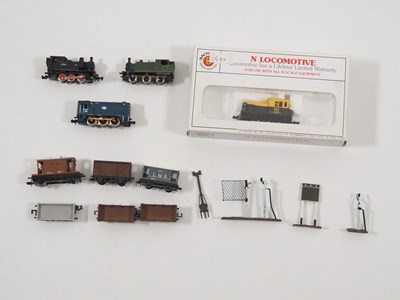 Lot 250 - A group of unboxed N gauge locomotives,...