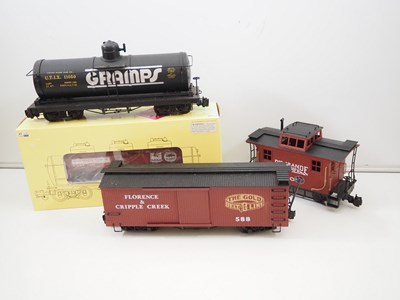 Lot 356 - A group of G scale wagons comprising a boxed...