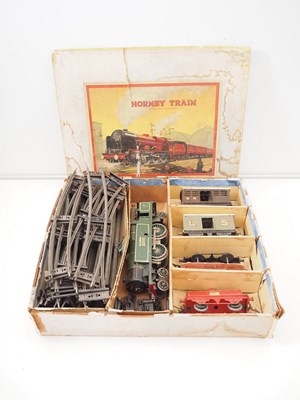 Lot 360 - A HORNBY O gauge clockwork train set...