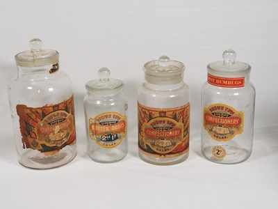 Lot 220 - A group of Brown Brother's glass sweet jars to...