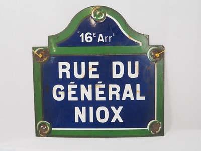 Lot 377 - An early-20th century Parisian enamel street...