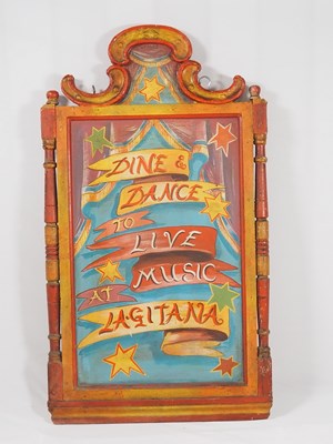 Lot 229 - A wooden vintage restaurant sign reading 'Dine...