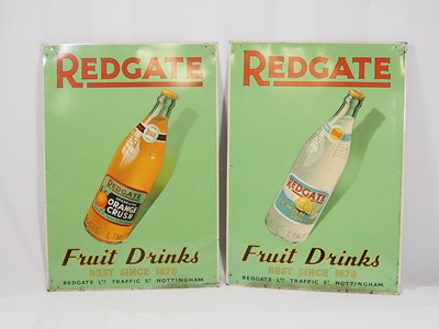 Lot 237 - A pair of 'Redgate Fruit Drinks' painted tin...