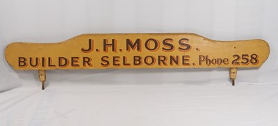 Lot 244 - J. H Moss Builders' wooden advertising sign,...