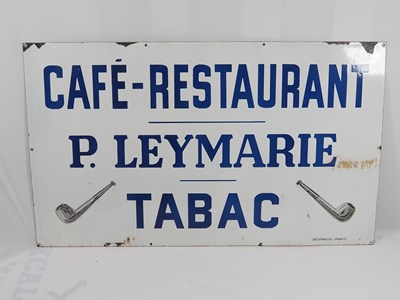 Lot 246 - A mid-20th century French, enamel Café sign - '...