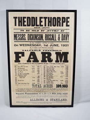 Lot 254 - Two framed agricultural auction advertising...