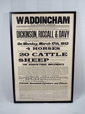 Lot 254 - Two framed agricultural auction advertising...