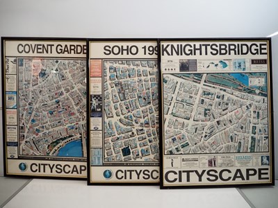 Lot 375 - A set of 3 London 'cityscape' street maps of...