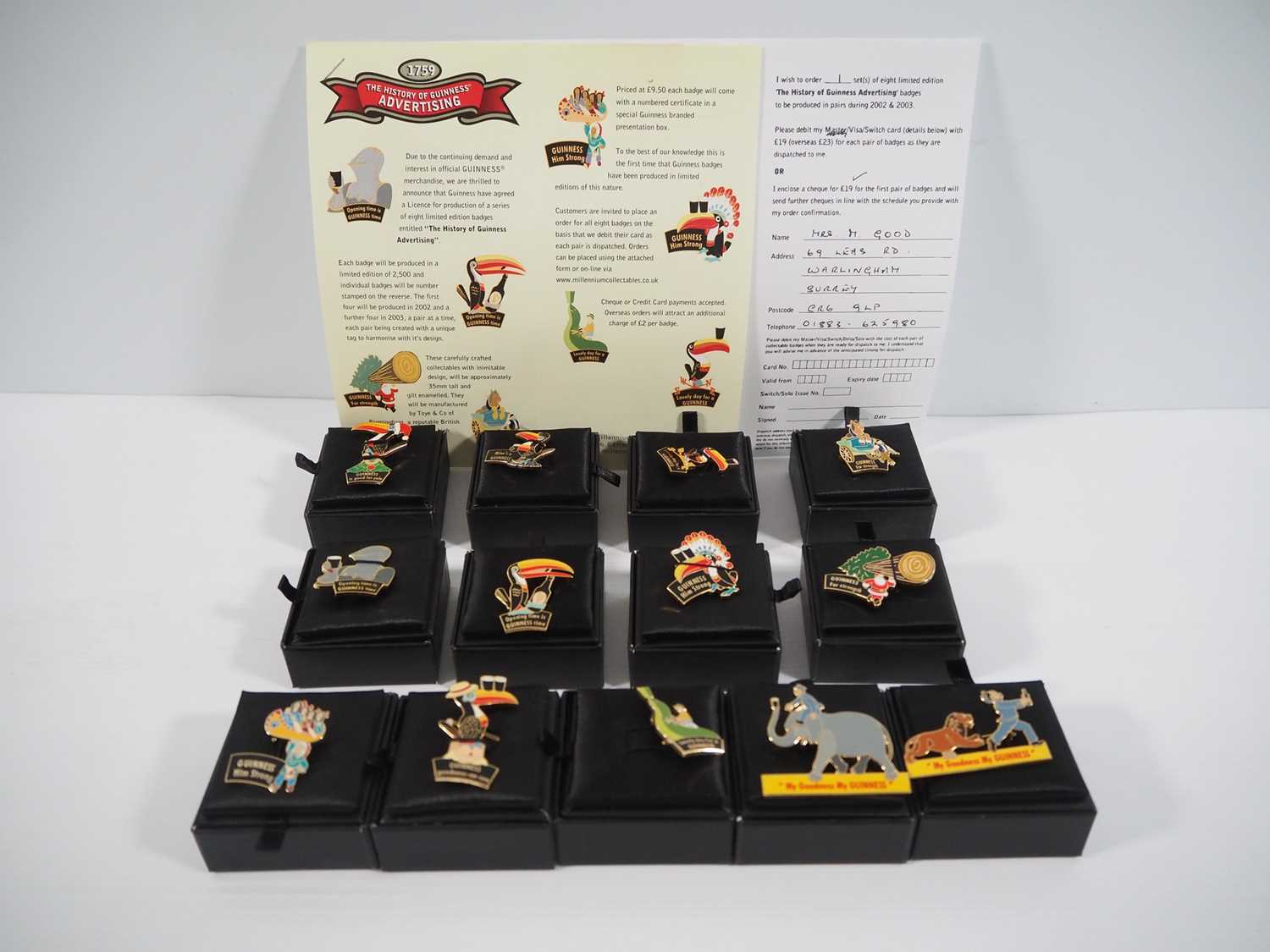 Lot 414 - A group of boxed limited edition GUINNESS pin...