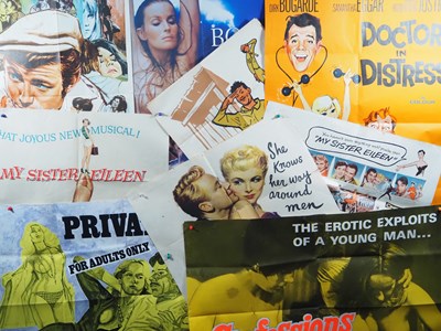 Lot 133 - A collection of folded vintage cinema posters...