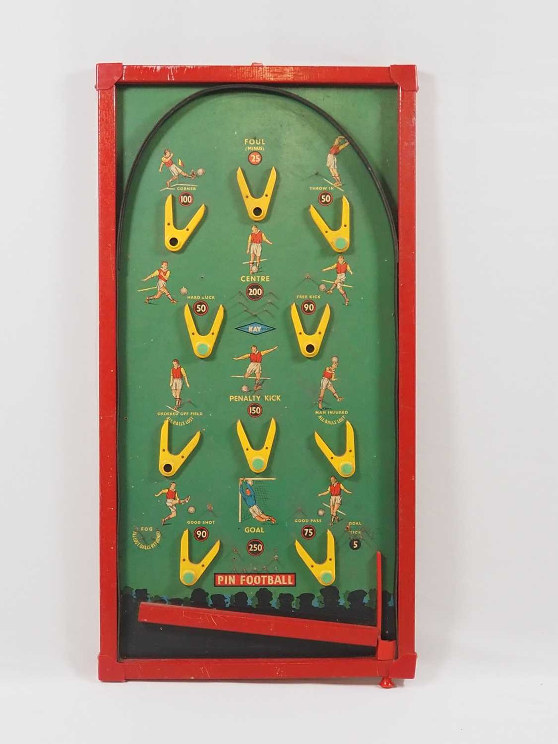 Lot 285 - A Vintage Football themed bagatelle game made...