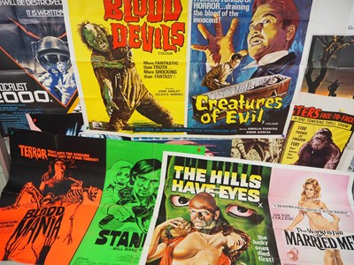 Lot 159 - A selection of double bill horror UK Quad film...