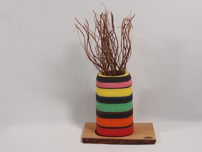 Lot 294 - Nick Zammeti handmade foam vase on wooden...