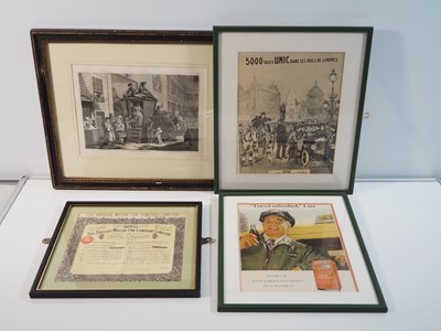 Lot 268 - A group of framed and glazed Taxi related...