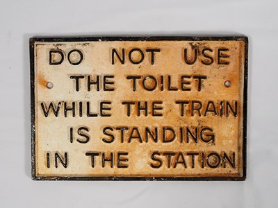 Lot 312 - An early-20th century cast iron railway sign...