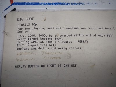 Lot 287 - A mid-20th century pinball machine - Big Shot...