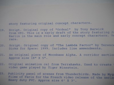 Lot 193 - U.F.O. Gerry Anderson 'The Ordeal' original...