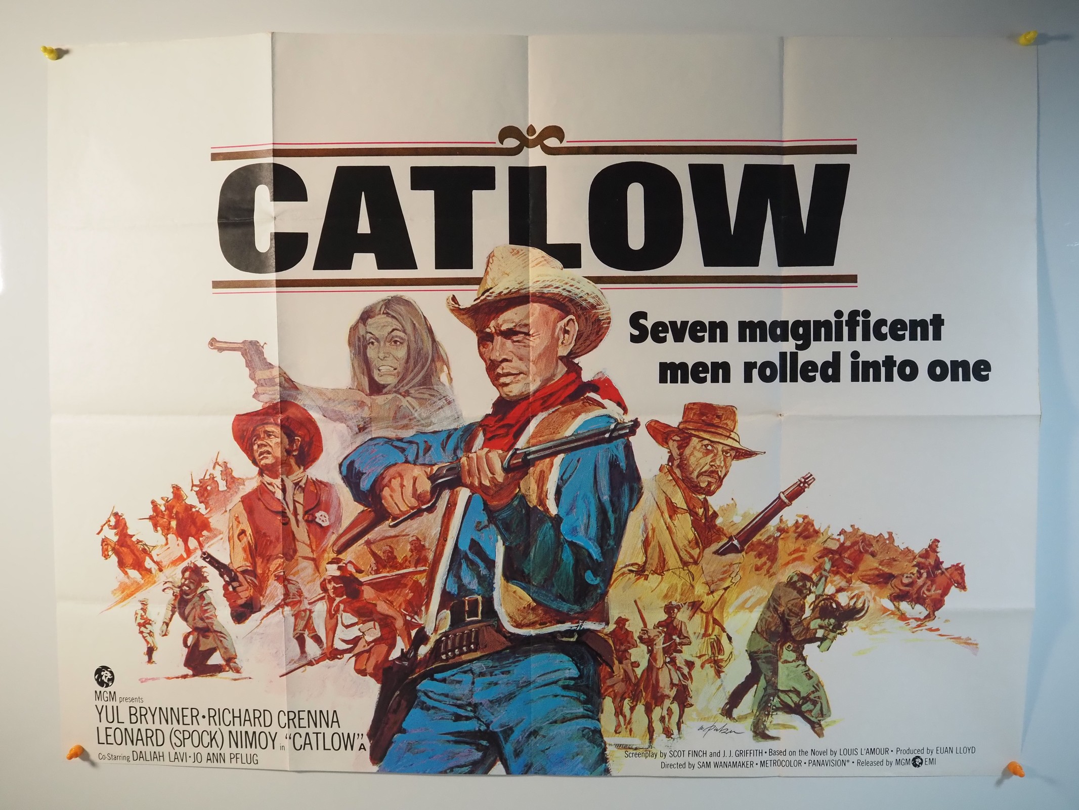 Catlow Lot 84 - CATLOW (1971) Putzu Art - UK Quad film poster