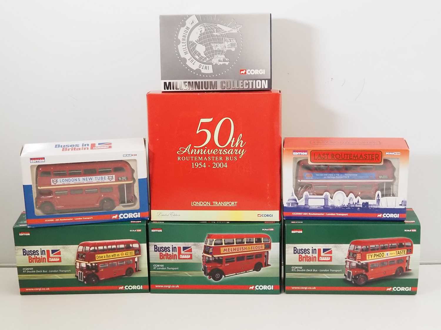 Lot 110 - A group of CORGI 1:50 scale diecast buses all...