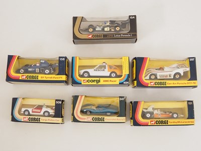 Lot 121 - A group of vintage CORGI diecast racing cars...