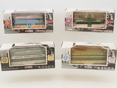 Lot 276 - A group of CORGI 1:76 scale Blackpool trams -...