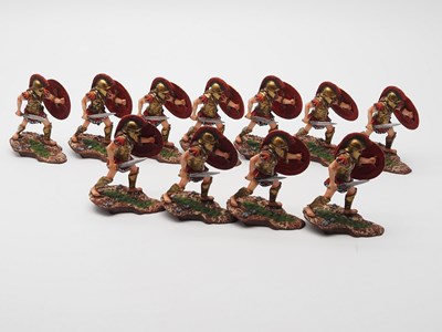 Lot 348 - A group of hand painted white metal sculpted...