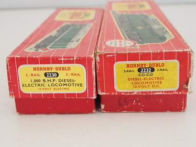Lot 551 - A pair of HORNBY DUBLO OO gauge diesel...
