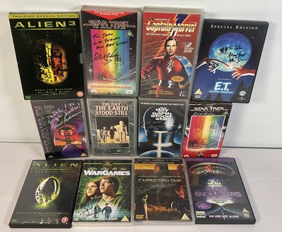Lot 298 - A collection of autographed VHS tapes and DVDs...