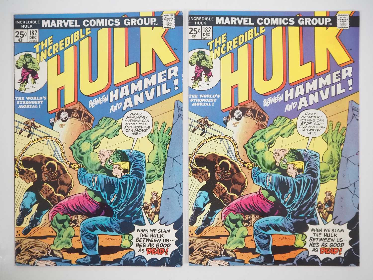Lot 27 - INCREDIBLE HULK #182 (2 in Lot) - (1974 -...