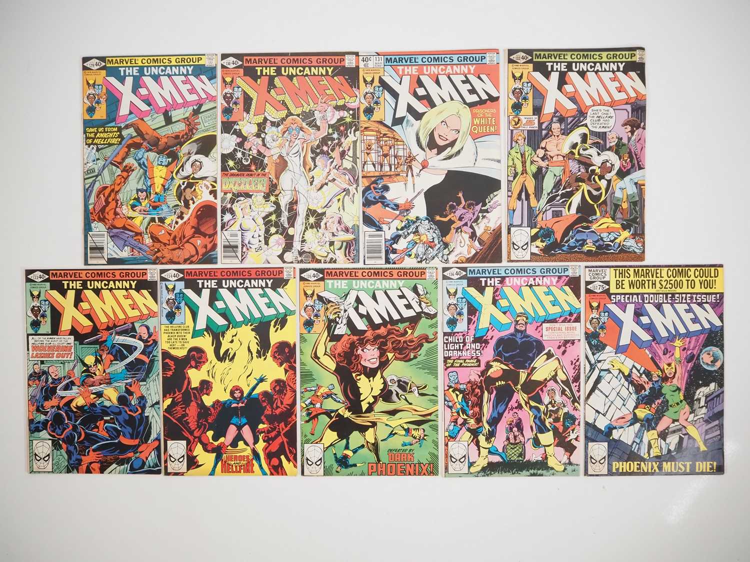 Lot 40 - UNCANNY X-MEN #129 to 137 (THE DARK PHOENIX...