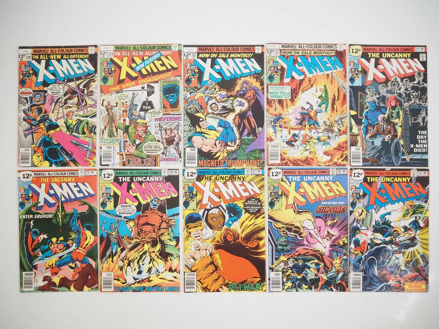 Lot 43 - UNCANNY X-MEN #110 to 119 (10 in Lot) -...