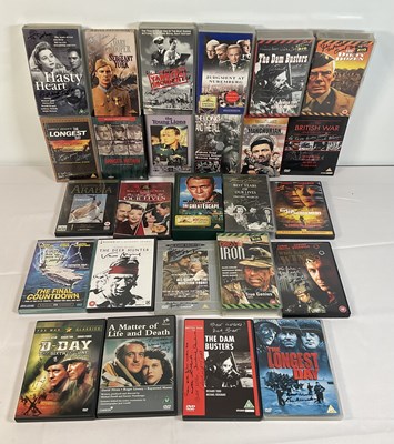 Lot 296 - A collection of War movie VHS tapes and DVDs...