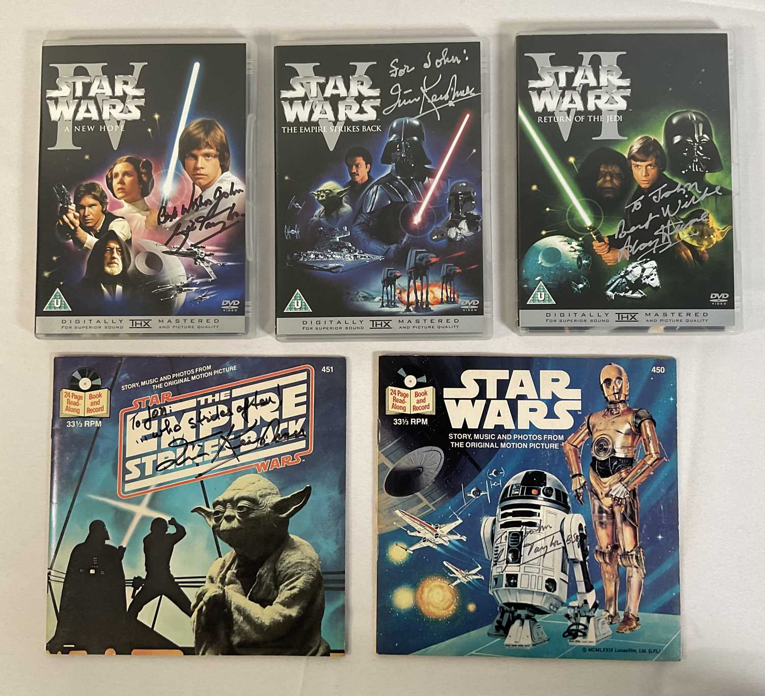 Lot 414 - STAR WARS Autographs on mixed media - A DVD of...