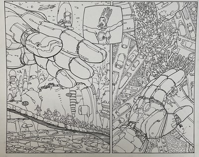 Lot 401 - JUDGE DREDD - Original artwork by DAVE TAYLOR...