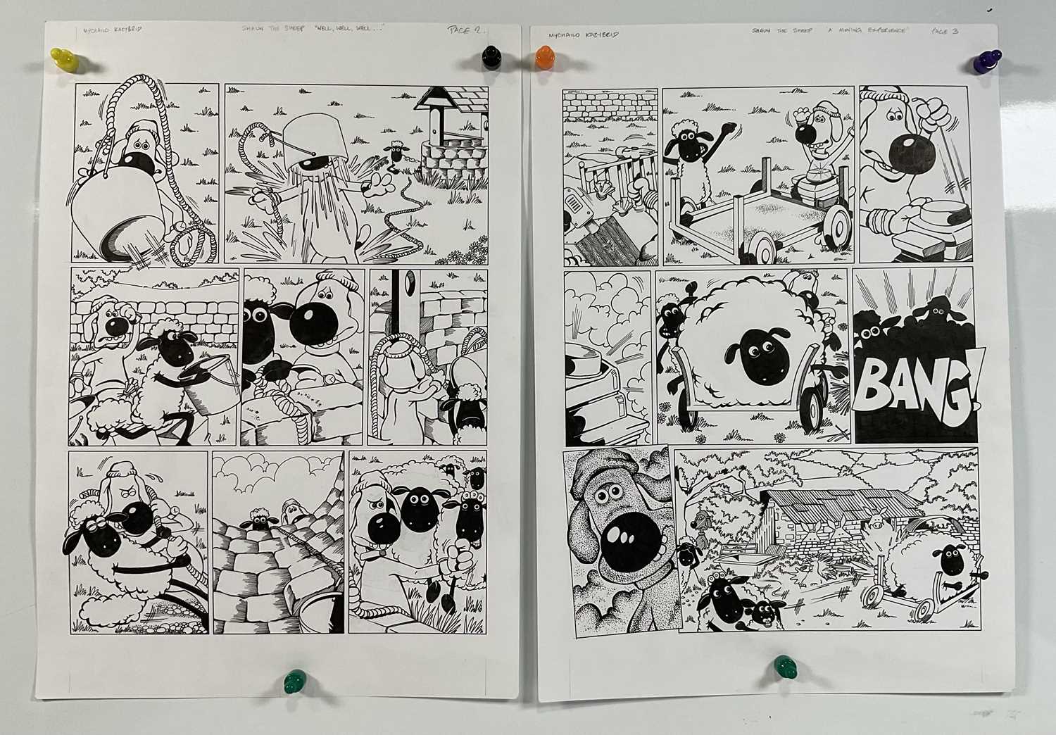 Lot 400 - SHAUN THE SHEEP - 2 pages of original artwork...