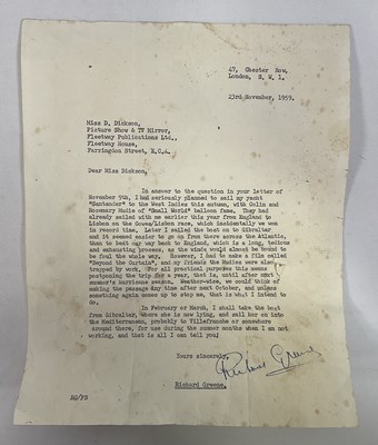 Lot 412 - An autographed letter of correspondence from...