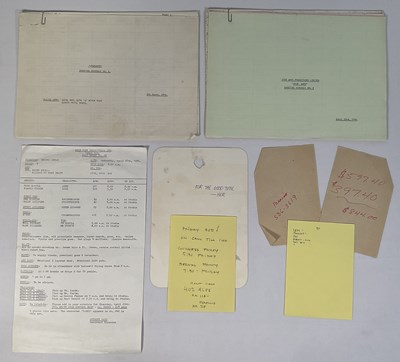 Lot 352 - A pair of Shooting Schedules, a call sheet,...