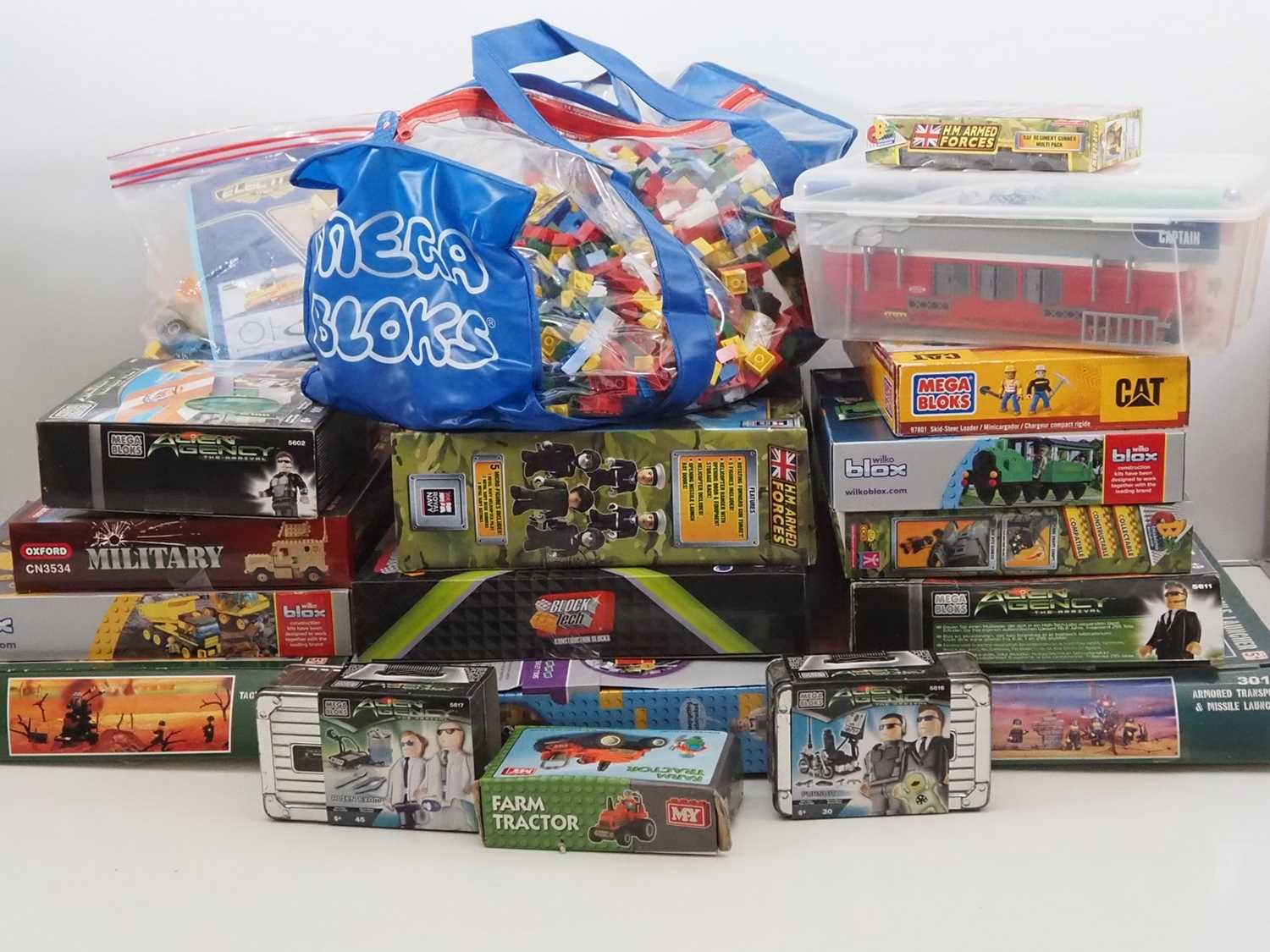 Lot 215 - A large removals box full of MEGA BLOKS and...