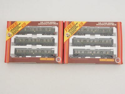 Lot 436 - A pair of HORNBY OO gauge R687 3-car Class 110...