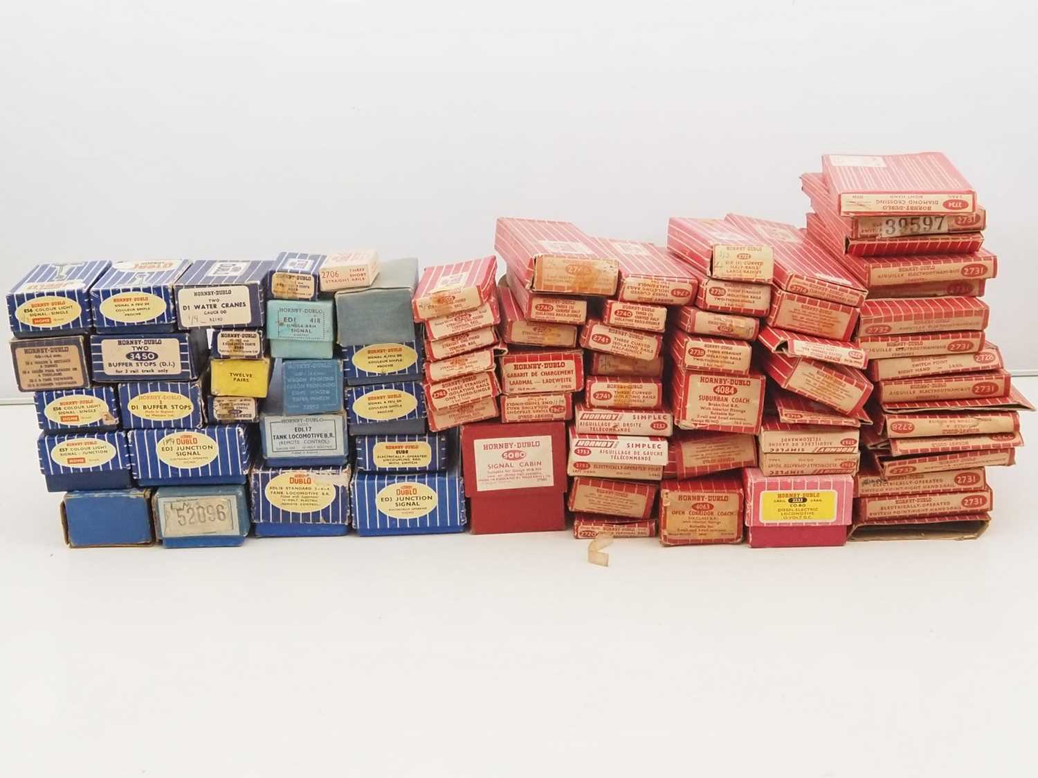 Lot 458 - A large tray of empty OO gauge HORNBY DUBLO...