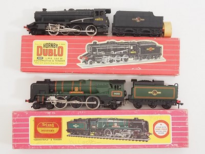 Lot 485 - A pair of HORNBY DUBLO OO gauge 2-rail steam...