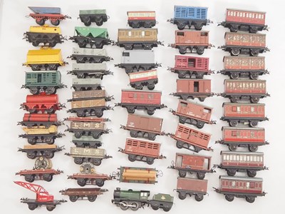Lot 503 - A large box containing playworn HORNBY O gauge...