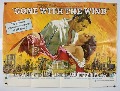 Lot 8 - GONE WITH THE WIND (1939) 1969 British Quad re-...