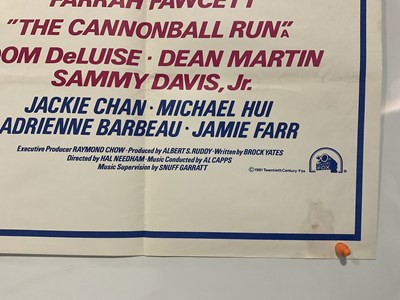 Lot 39 - THE CANNONBALL RUN (1981) - UK Quad film...