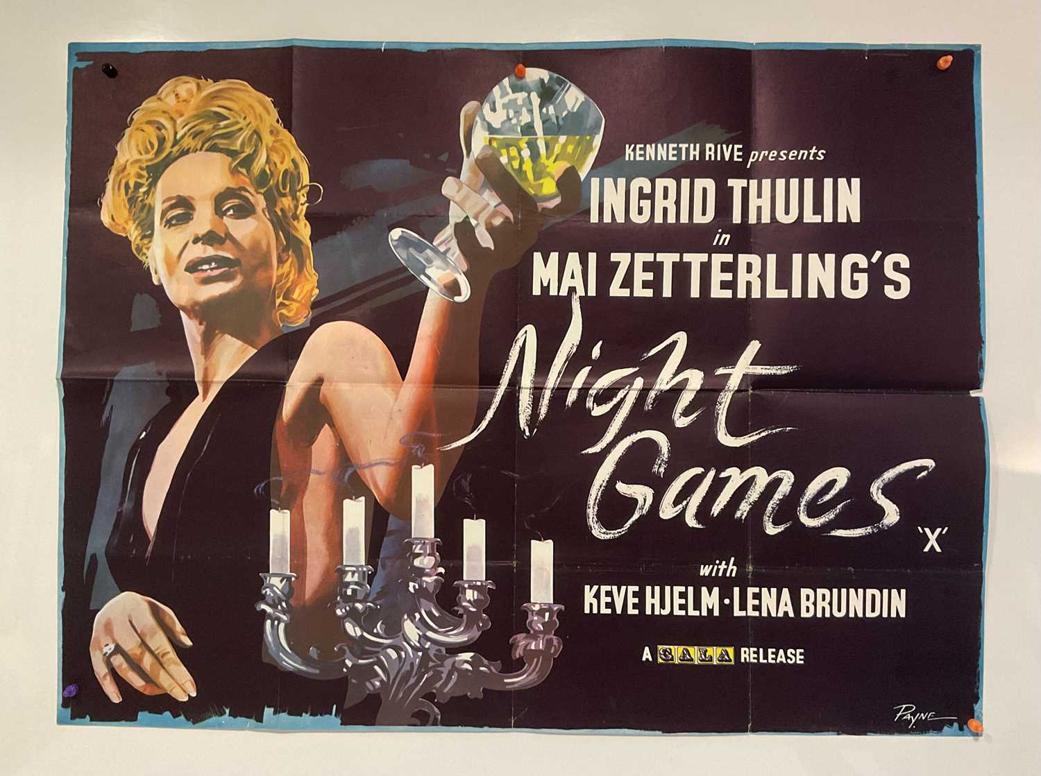 Lot 4 - NIGHT GAMES (1966) Gala Films UK Quad film...