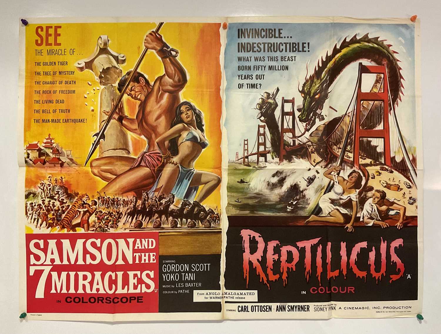 Lot 28 - SAMSON AND THE 7 MIRACLES and REPTILICUS...