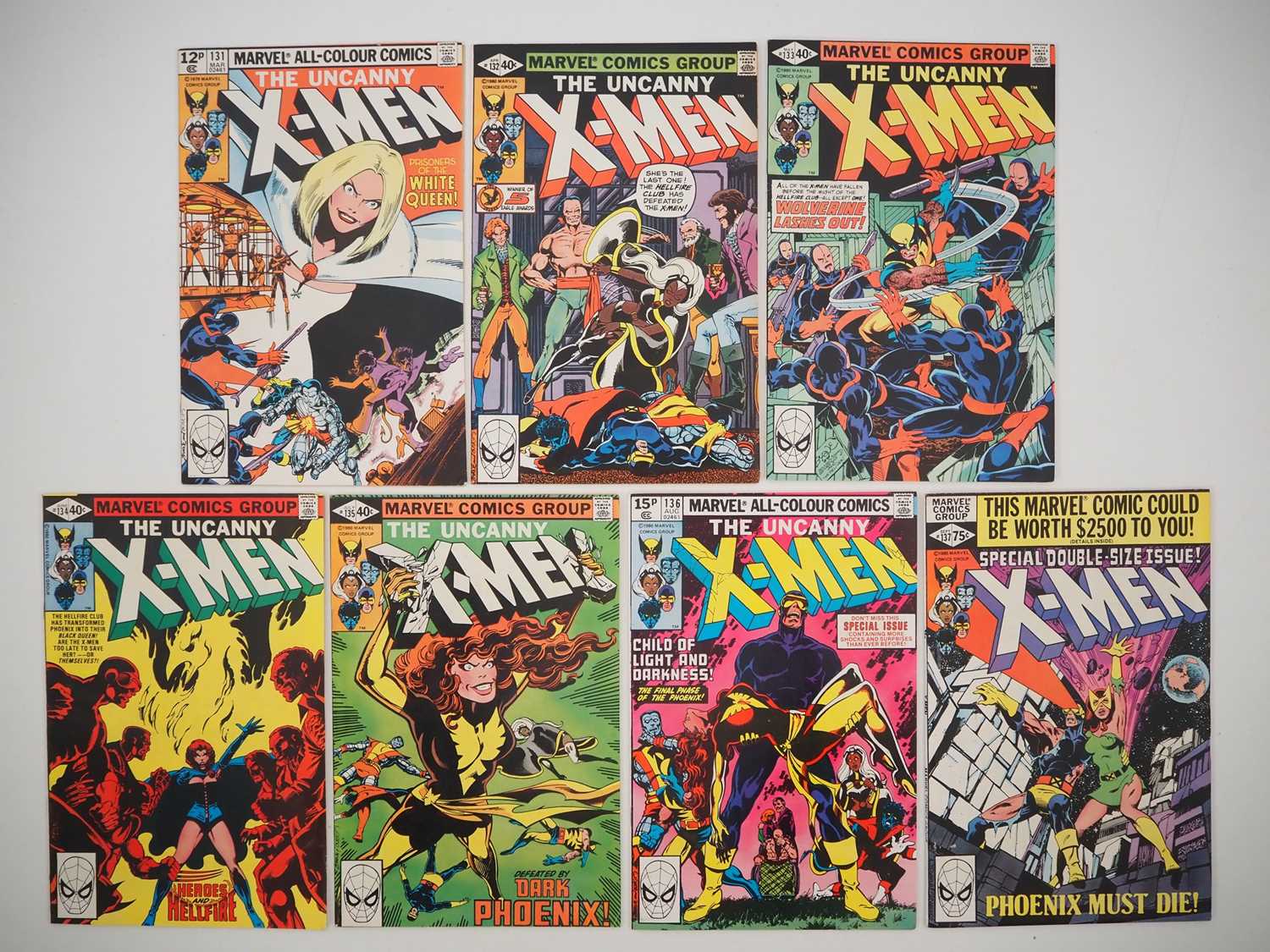 Lot 30 - UNCANNY X-MEN #131 to 137 (7 in Lot) - (1980 -...