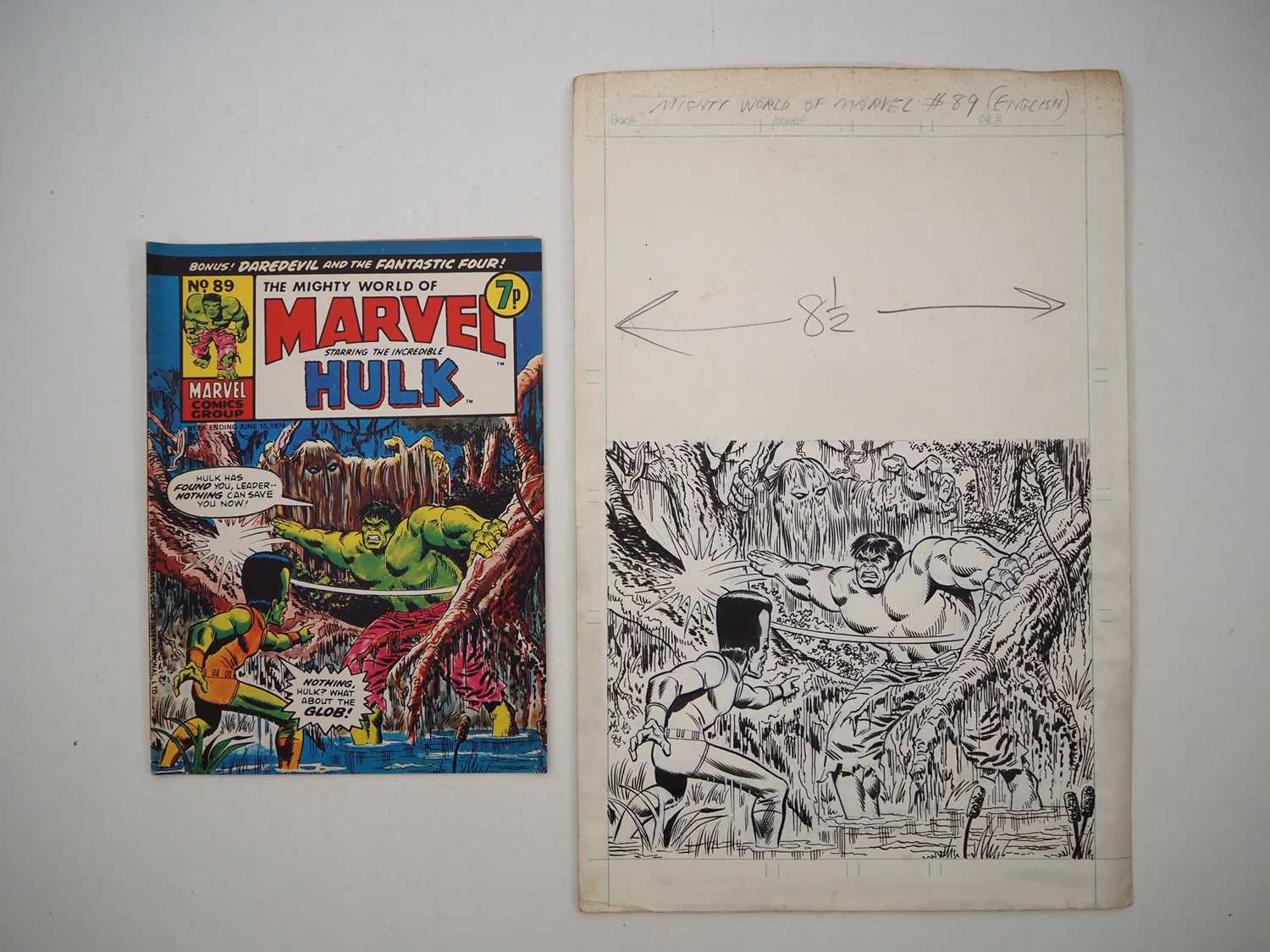 Lot 89 - MIGHTY WORLD OF MARVEL #89 ORIGINAL COVER ART...